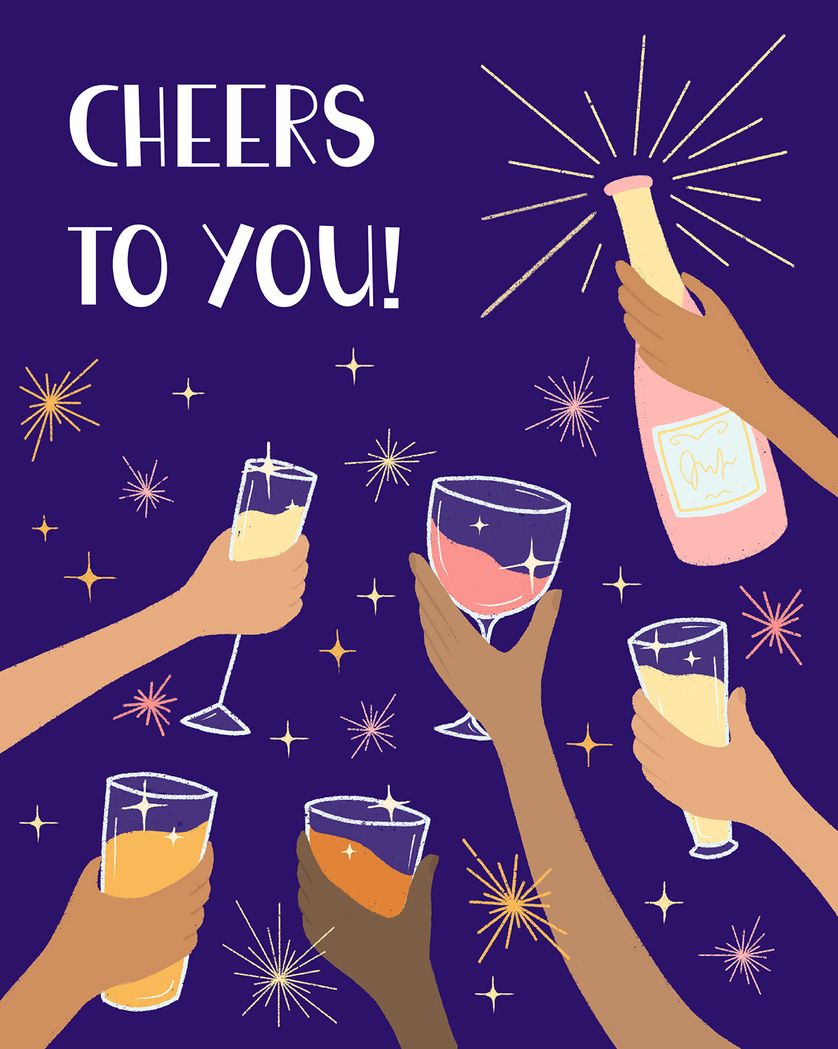 Card design "Cheers - group thank you and congrats ecard"