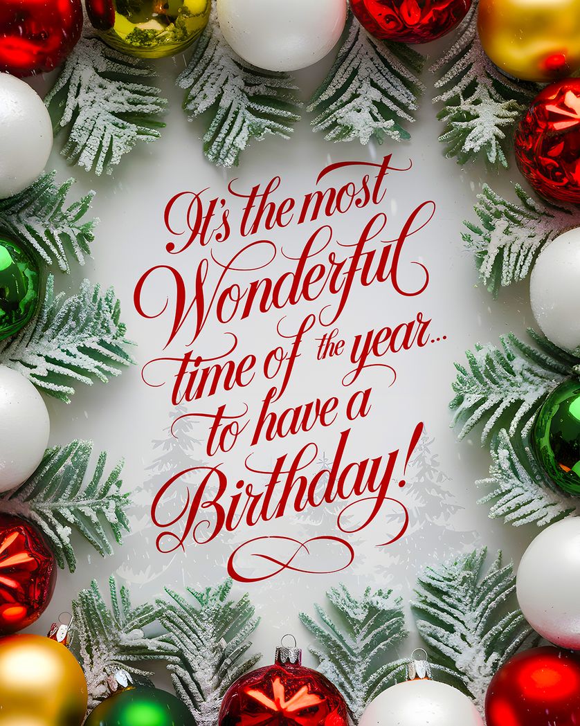 Card design "Christmas Birthday - group ecard"