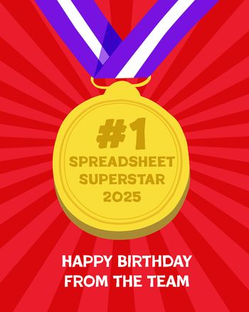 Use Spreadsheet medal - Group Birthday ecard