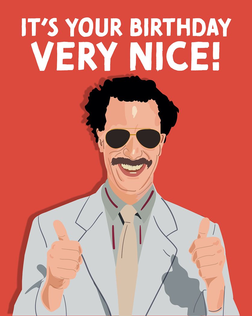 Card design "Borat - group birthday ecard"