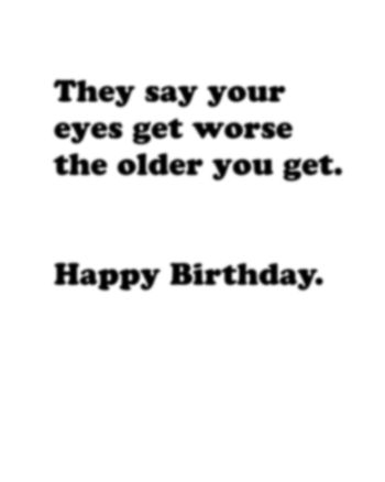 Use Bad eyes - group birthday ecard