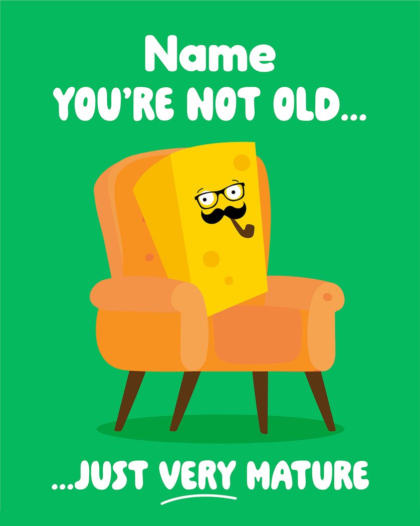 Card design "Mature cheddar - group birthday ecard"