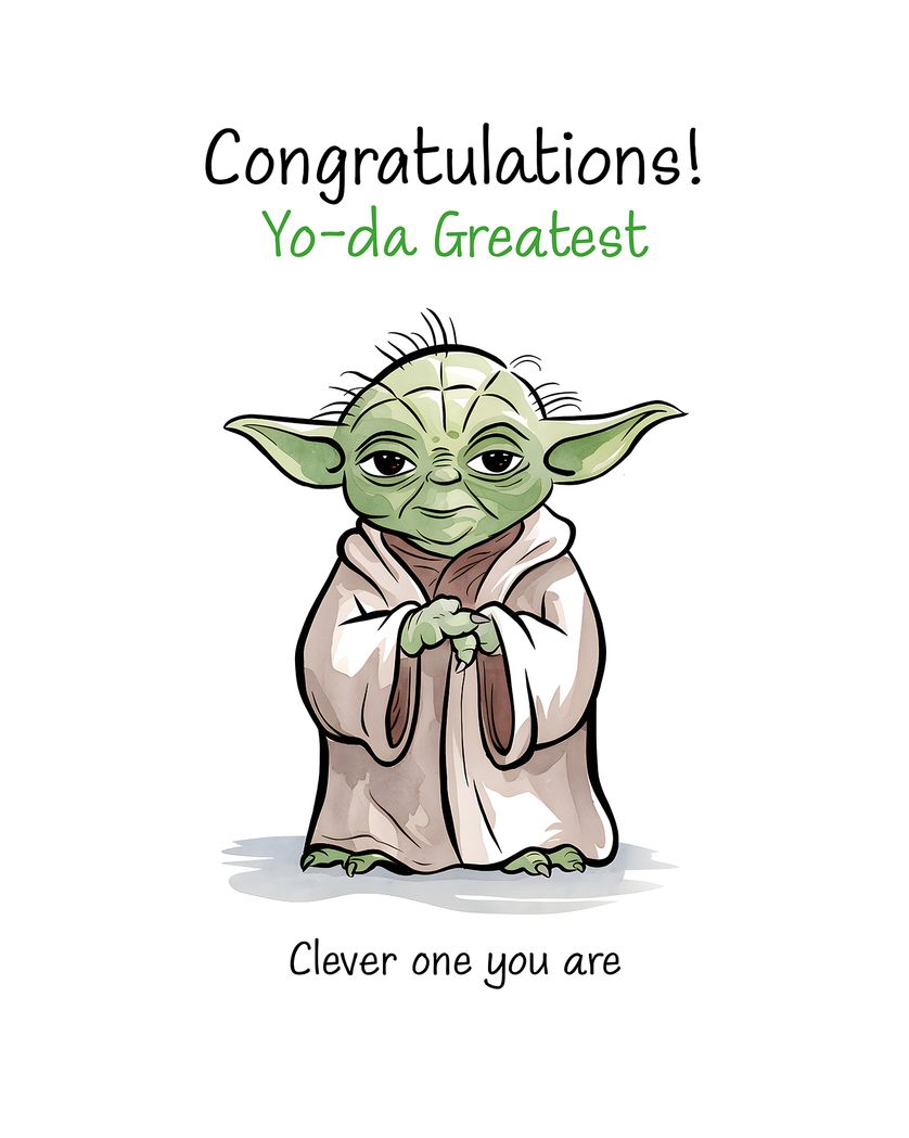 Card design "Yoda congratulates you - group great-job ecard"