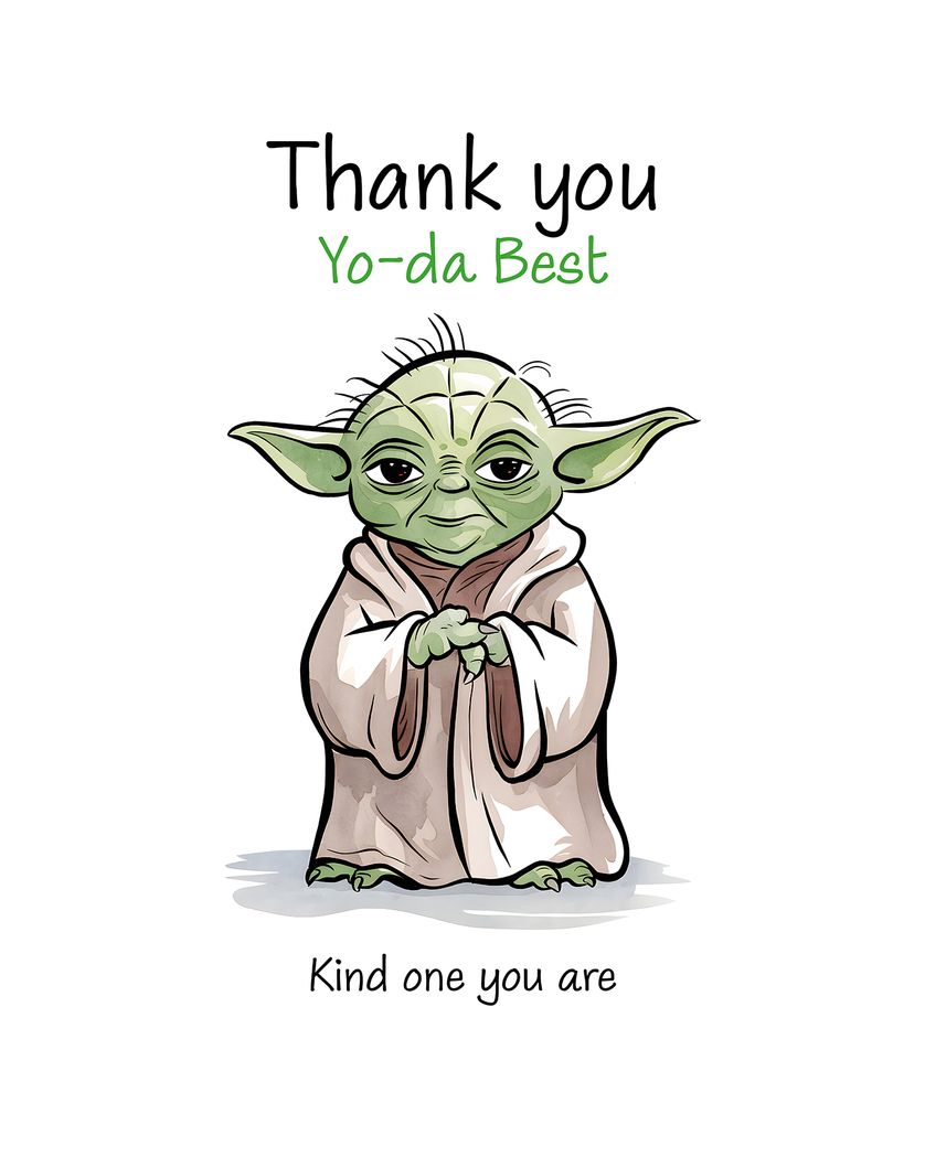 Card design "Yoda thanks you - group thank you ecard"