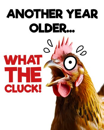 Use Old chicken - group birthday ecard