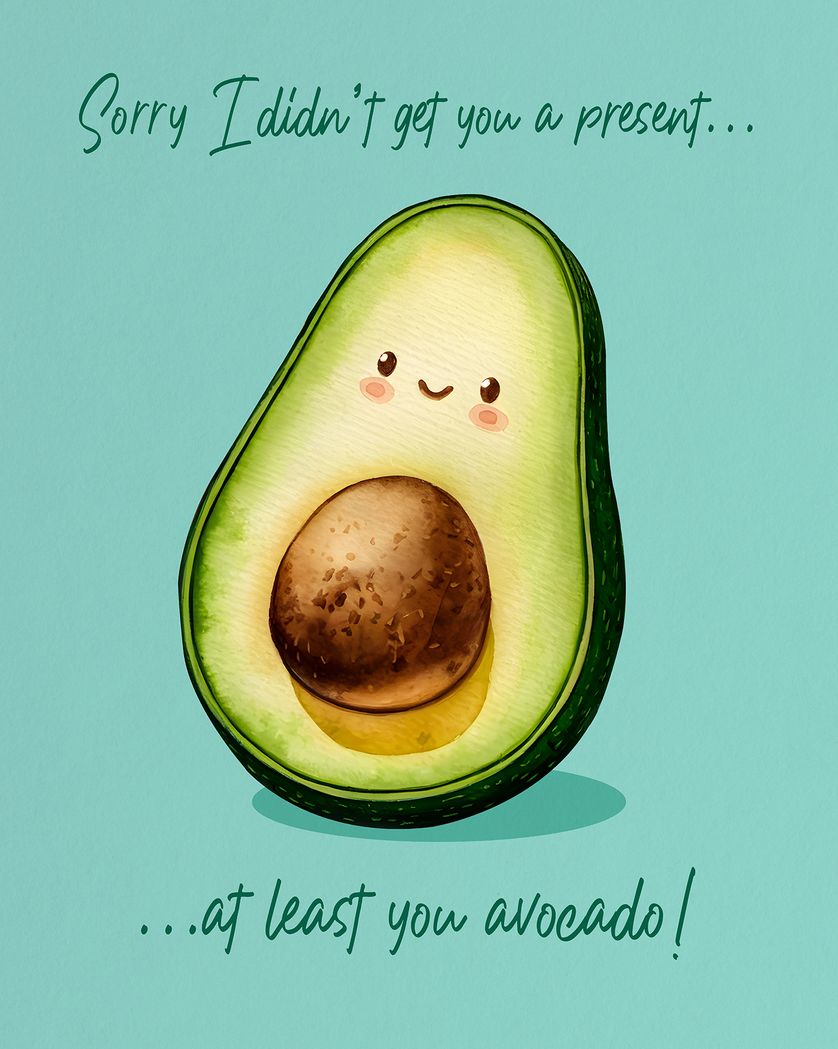 Card design "Ungenerous Avocado  - group birthday ecard"