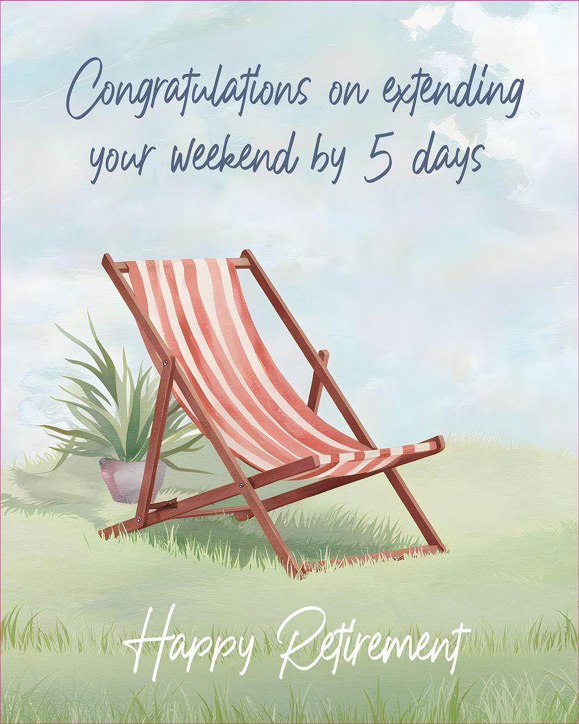 Card design "Long weekend - group retirement ecard"