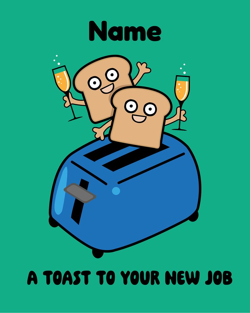 Card design "Toast - Group leaving ecard"