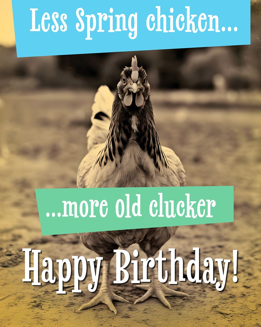 Card design "Old Clucker - group Birthday ecard"