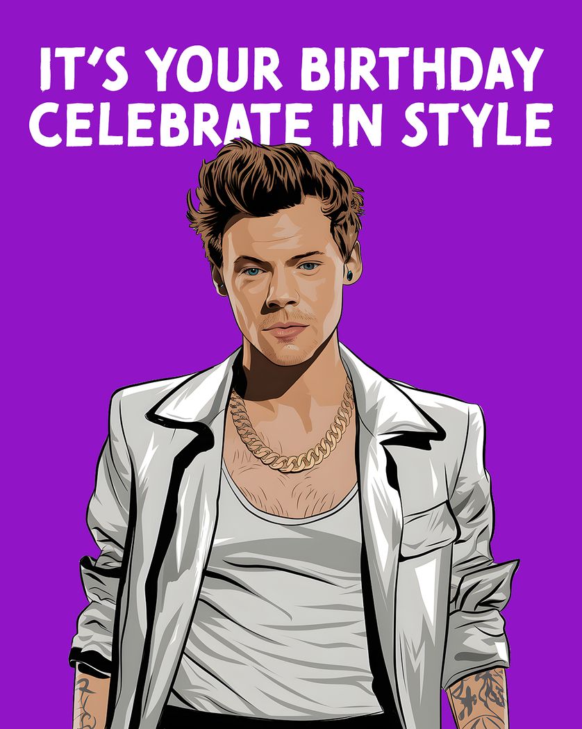 Card design "Harry Styles  - group bIrthday ecard"