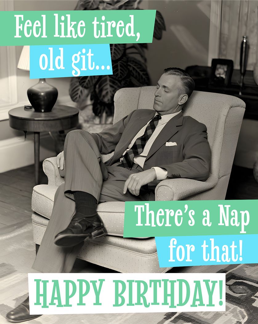 Card design "Download the Nap - group birthday ecard"