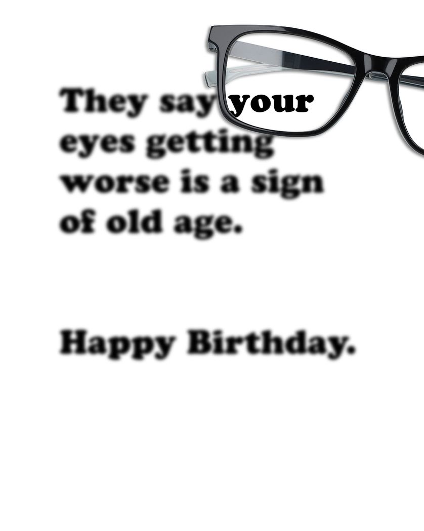 Card design "Bad eyes - group Birthday ecard"