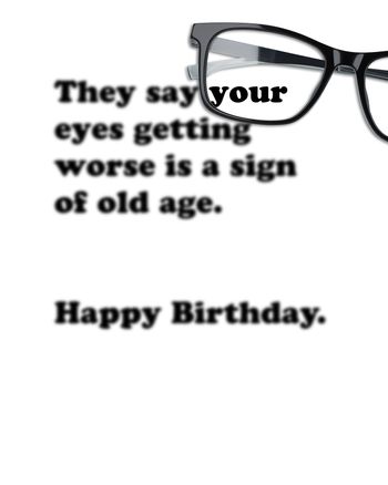 Use Bad eyes - group Birthday ecard