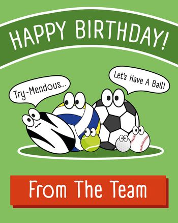 Use Balls to your birthday - group ecard