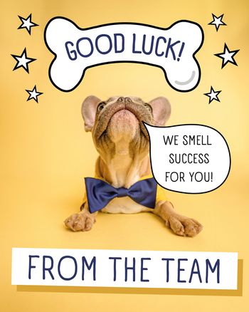 Use Lucky dog - group good luck ecard