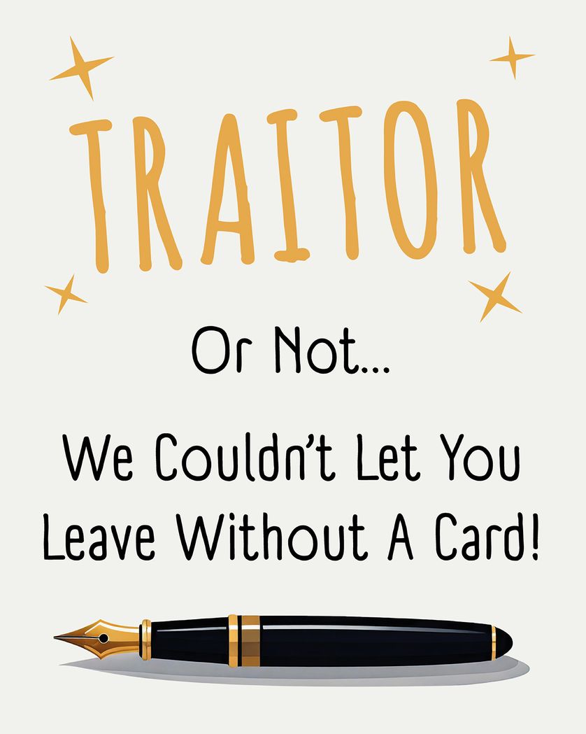 Card design "Traitor - group leaving ecard"