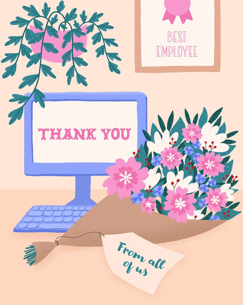 Card design "Work based thank you - group ecard"