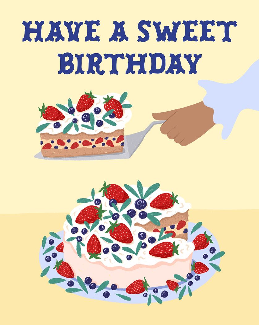 Card design "Slice of sweetness - group birthday ecard"