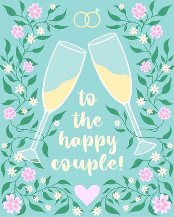 Use Cheers to the happy couple - group wedding ecard