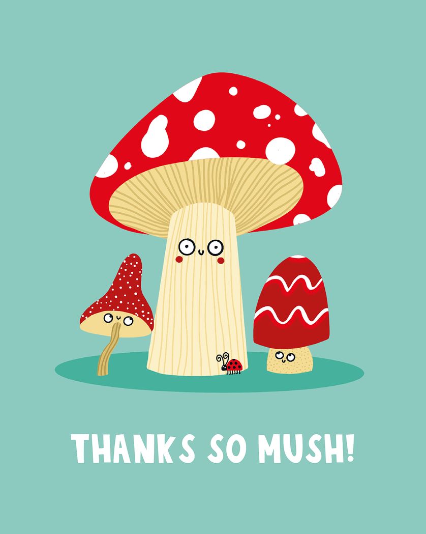 Card design "Magic mushrooms - Group thank you ecard"