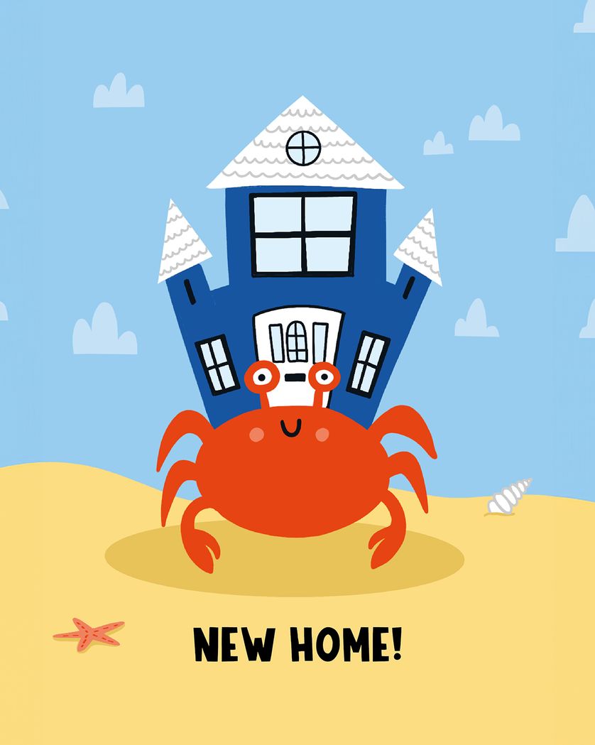 Card design "Hermit Crab - Group home ecard"