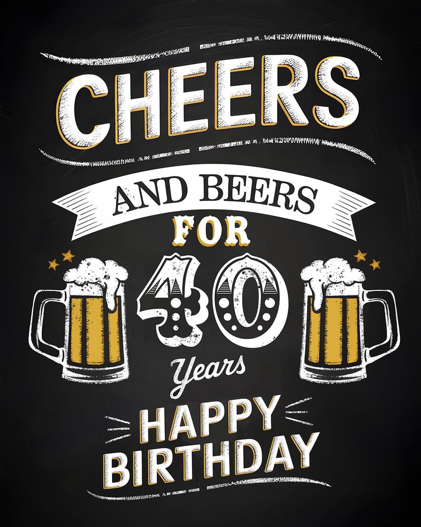 Card design "Cheers you're 40 - group Birthday ecard"