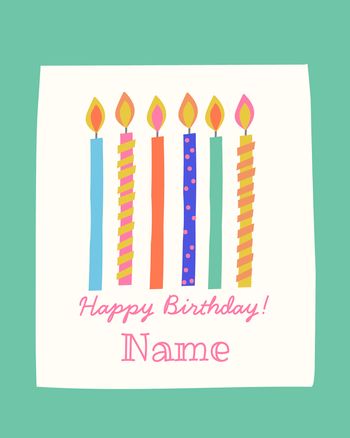 Use Six candles - group Birthday ecard