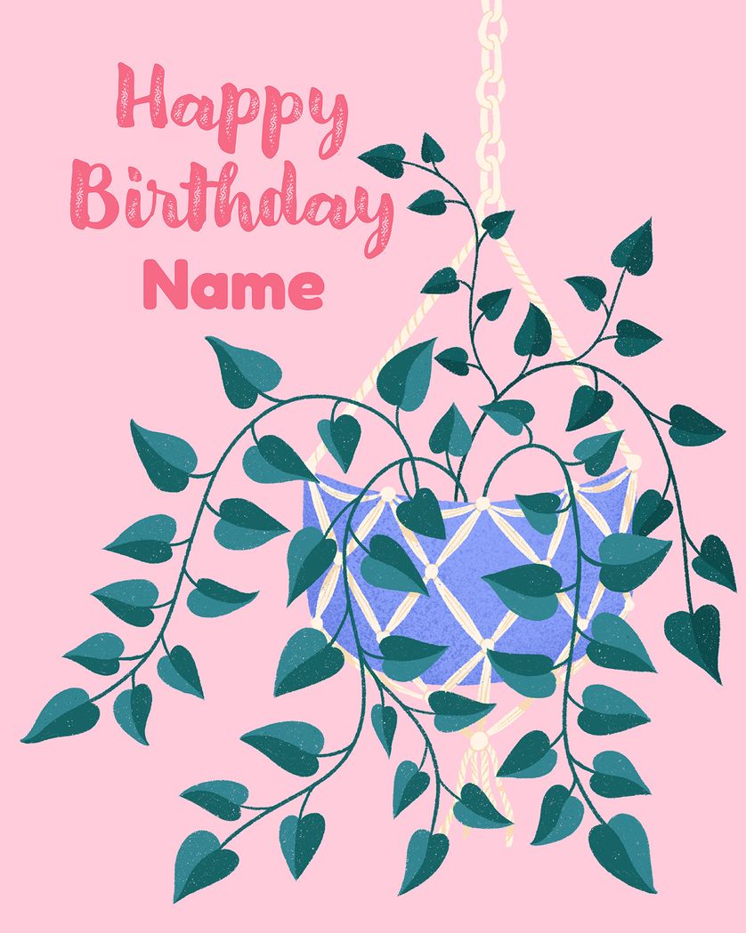 Card design "Plant parent Birthday. - group ecard"