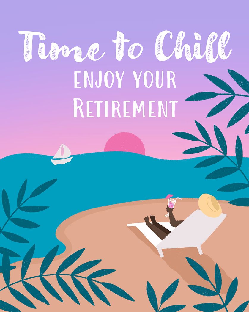 Card design "Life's a beach - group Retirement ecard"