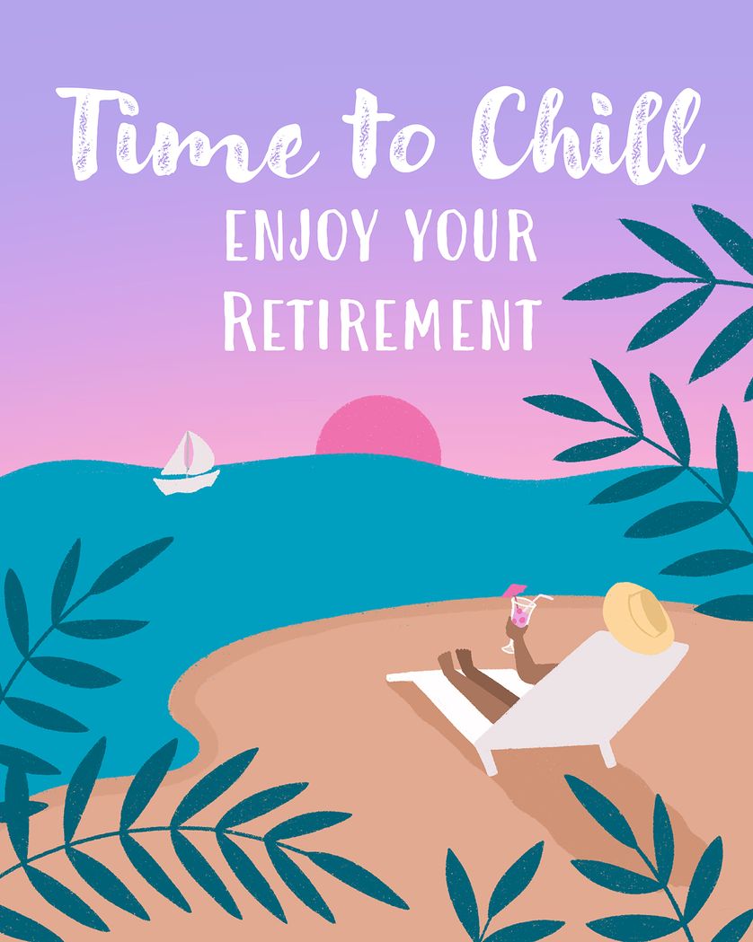 Card design "Life's a beach - group Retirement ecard"