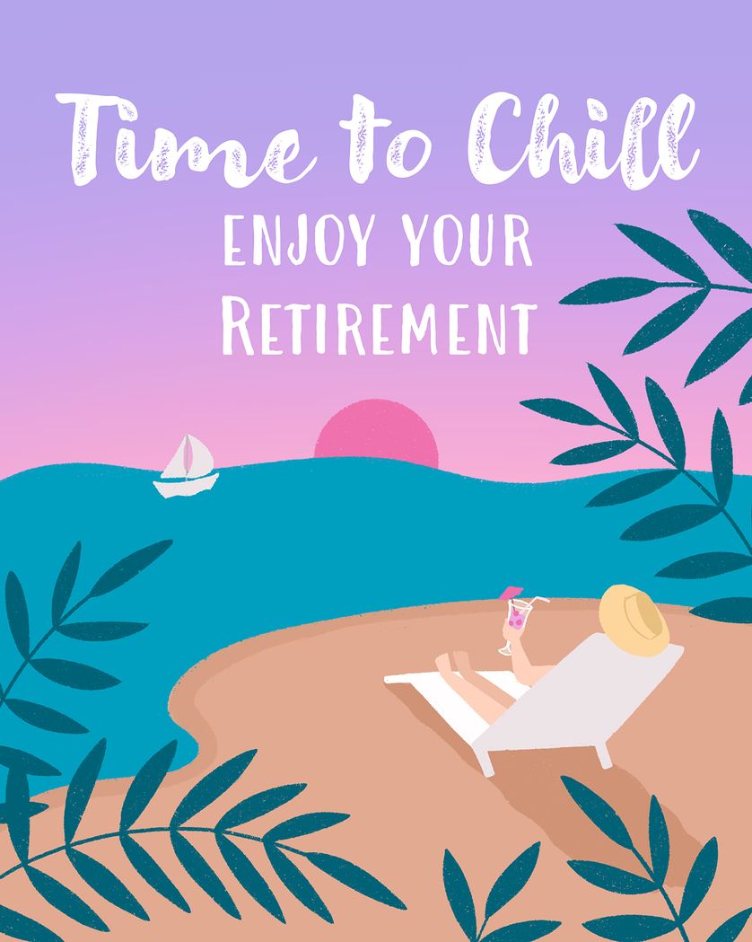 Card design "Life's a beach - group Retirement ecard"