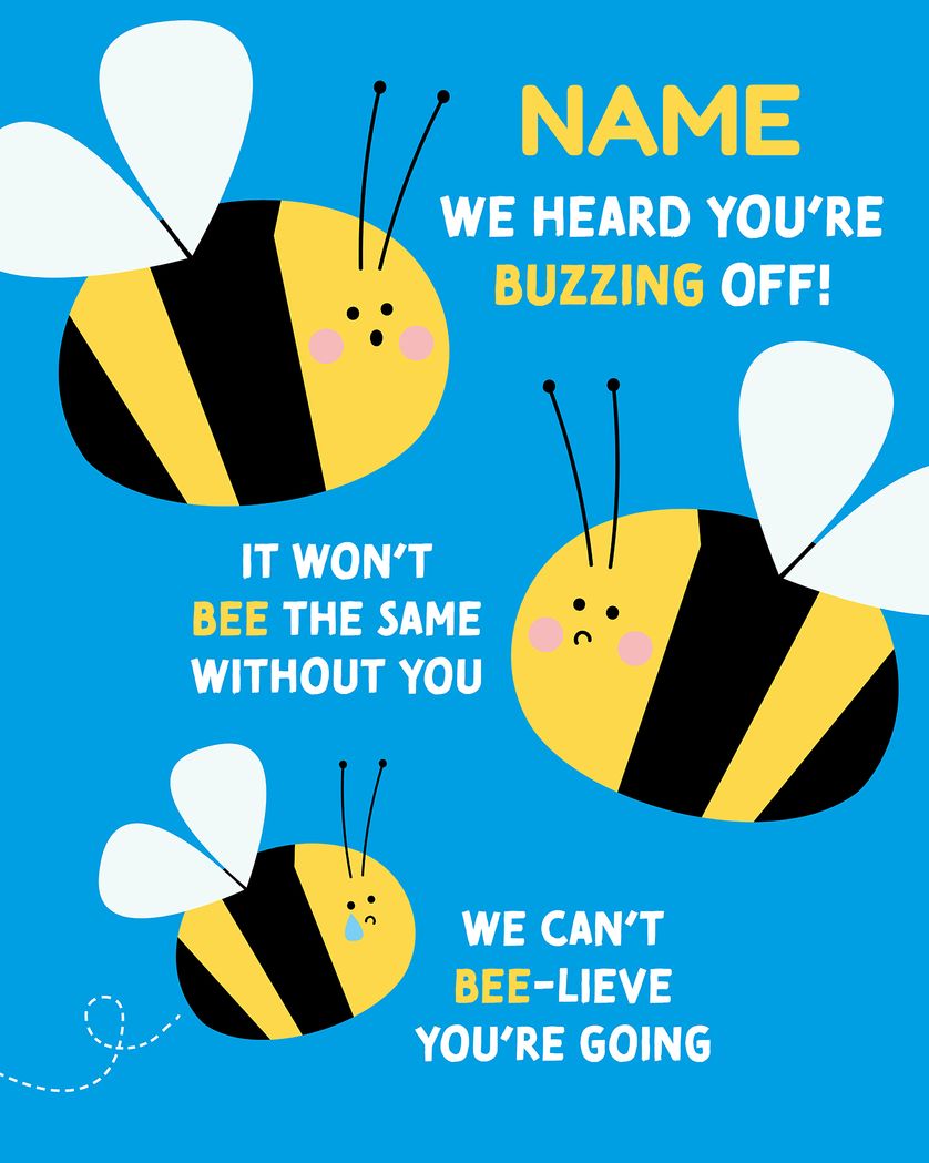 Card design "Sad bees - group personalised ecard"