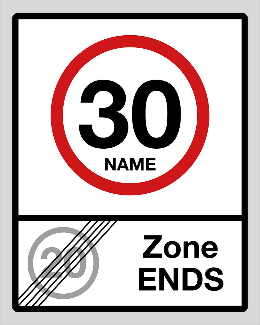 Card design "Zone ends - 30 milestone ecard"