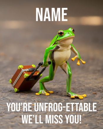 Use Froggy - group personalised leaving ecard