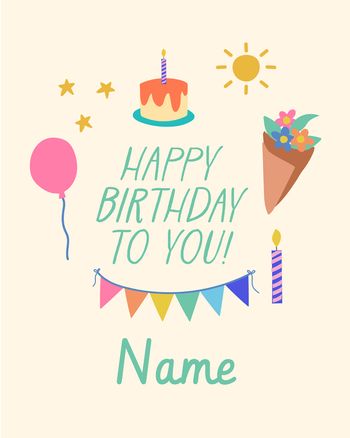 Use Sweet icons  - group Birthday ecard