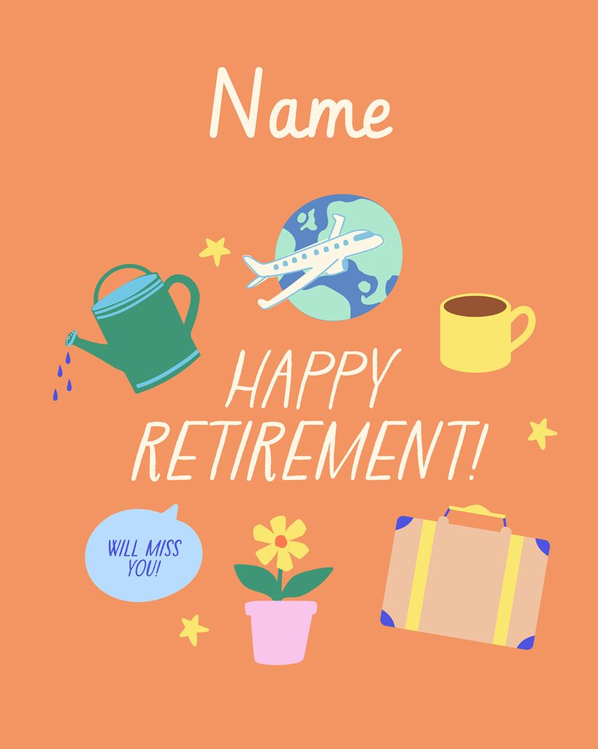 Card design "sweet icons - group retirement ecard"