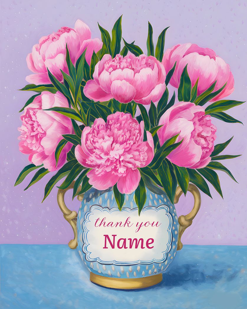 Card design "Pretty peonies - group employee appreciation ecard"