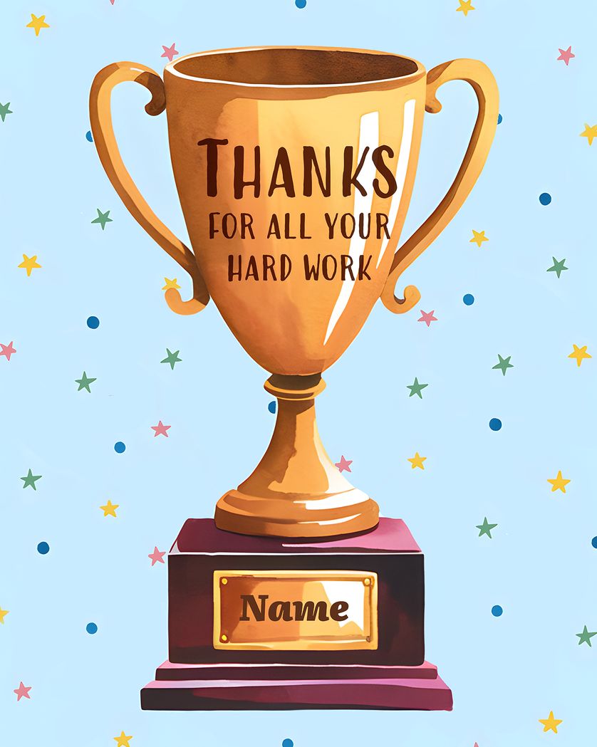 Card design "MVP Trophy - employee appreciation ecard"