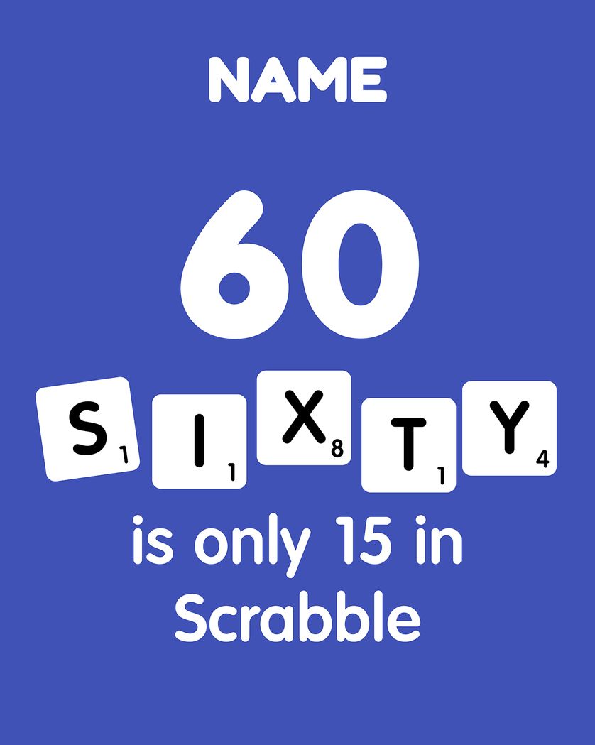 Card design "Scrabble - group 60th birthday ecard"