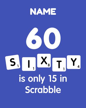 Use Scrabble - group 60th birthday ecard