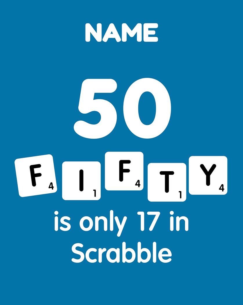 Card design "Scrabble - group 50th birthday ecard"