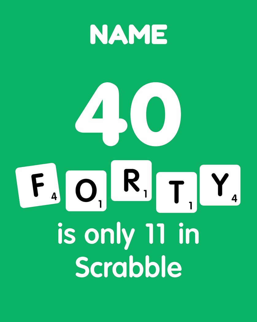 Card design "Scrabble. - group 40th Birthday ecard"