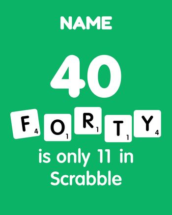 Use Scrabble. - group 40th Birthday ecard