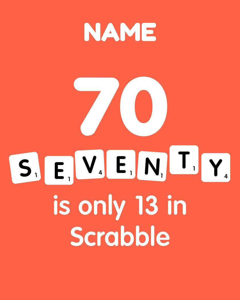 Card design "Scrabble - group 70th Birthday ecard"