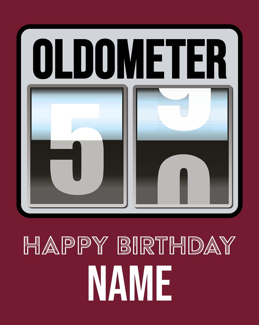 Card design "Oldometer - group 50th Birthday ecard"