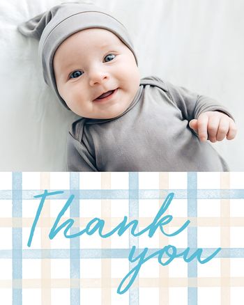 Use Plaid Baby thank you ecard