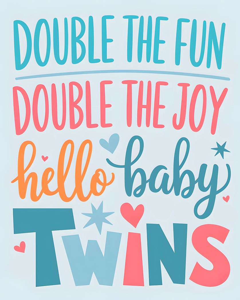 Card design "Double joy - group baby twins ecard"