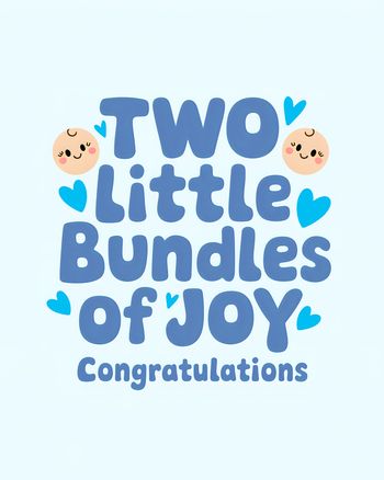 Use Two times joy - group baby twins ecard