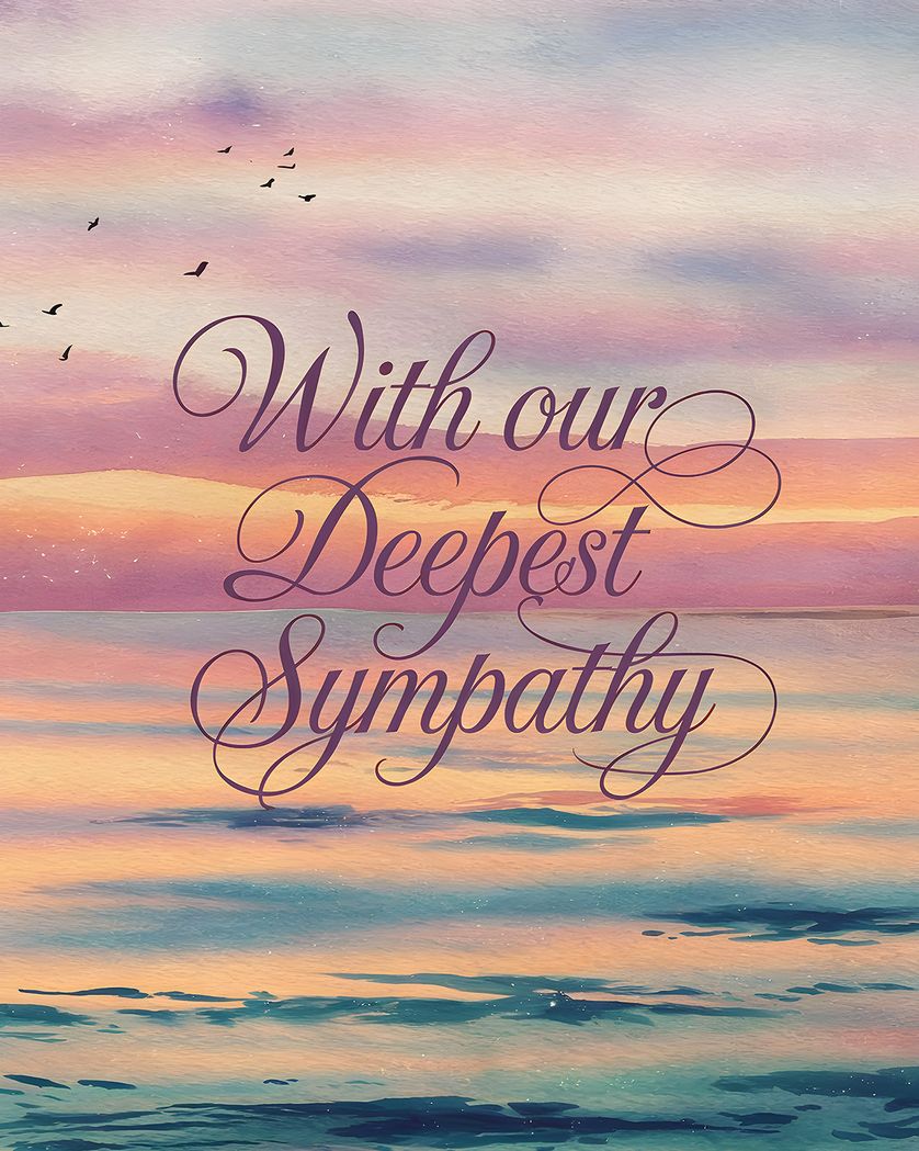 Card design "Sunset and sympathy - group ecard"