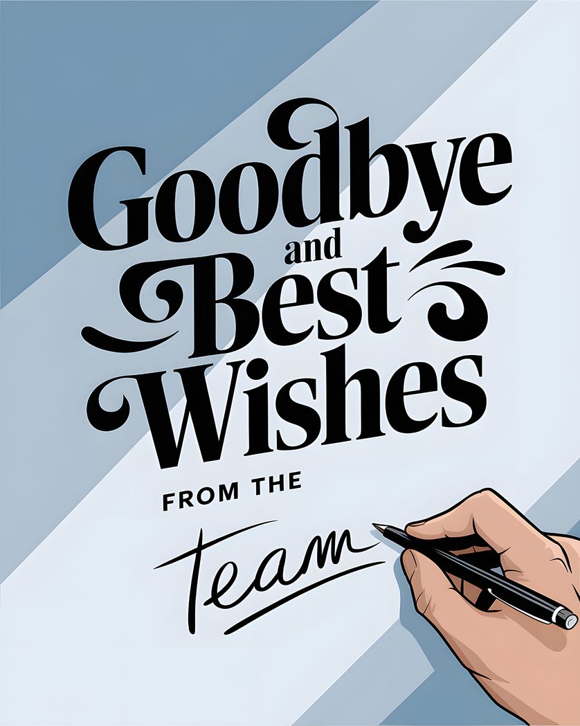 Card design "Signed the team  - group leaving ecard"